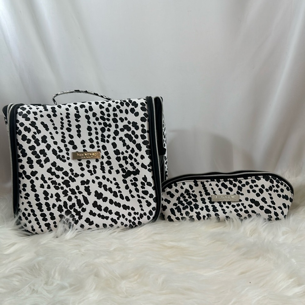 Isaac Mizrahi Travel Toiletry Bag with Small Makeup Bag 2pc set